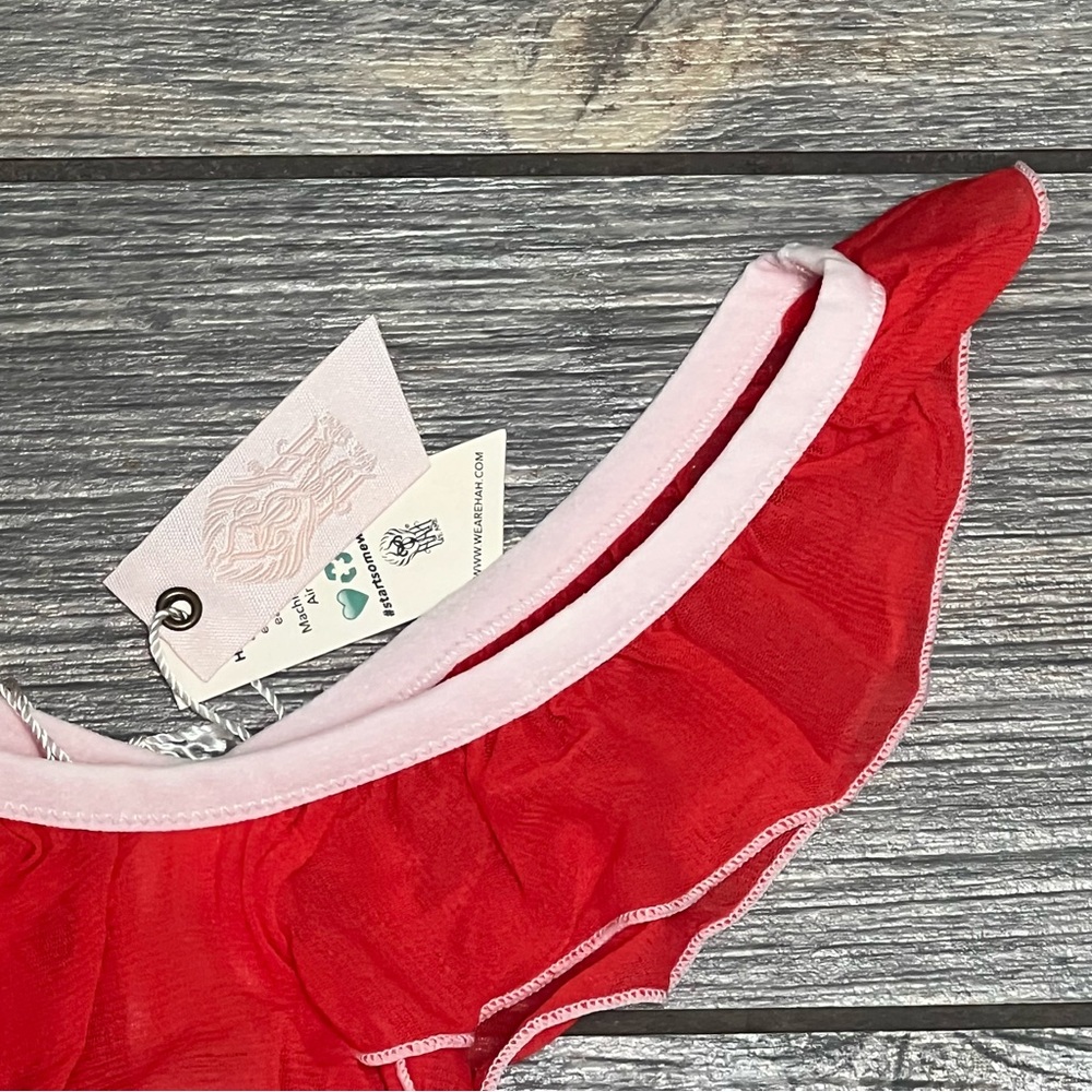 NWT We are HAH X Free People Fly Girl Mesh Panty XS S M L XL Blood Orange Red - Picture 4 of 8